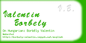 valentin borbely business card